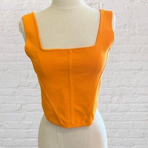 House of Harlow 1960 Orange Sleeveless Bustier Crop Top